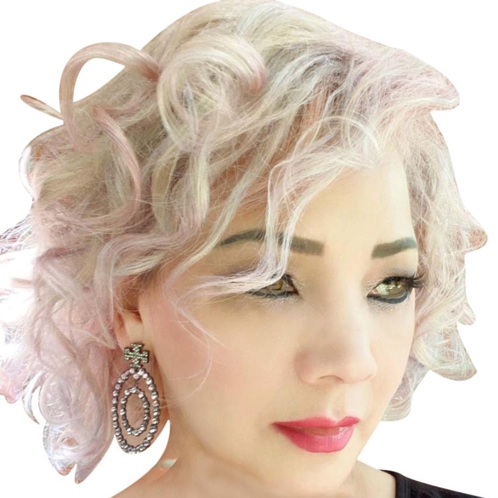 NEW Tory Burch Door Knocker Double Hoop Earrings Gun Metal Crystals